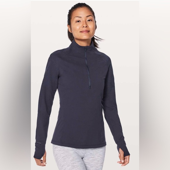 lululemon athletica Tops - Lululemon Toasty Tech 1/2 Zip Navy Blue Sz 8